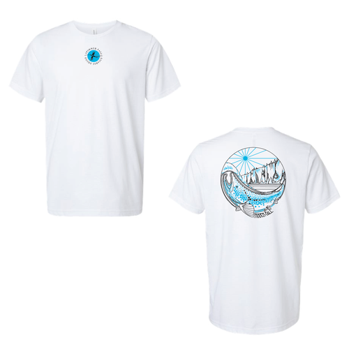 Spinner Fall - T-shirt: Blue Dot/River Scene