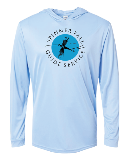 SpinnerFall - BLUE Bahama UPF 50 Hooded Long Sleeve Performance Shirt
