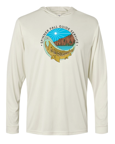 SpinnerFall - SAND UPF 50 Hooded Long Sleeve Performance Shirt