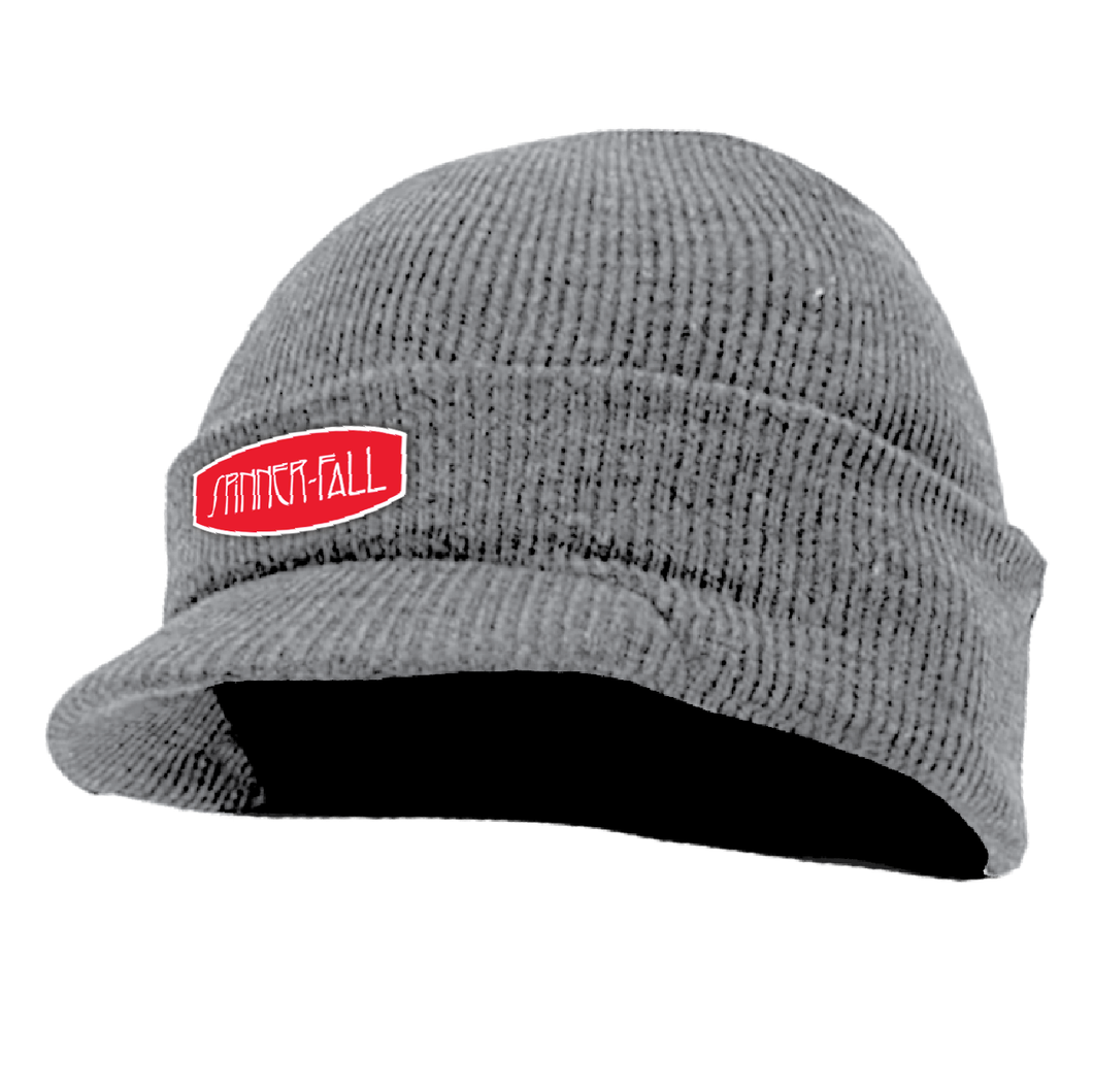 Spinner Fall 'Zep' Faux Patch Brimmed Beanie